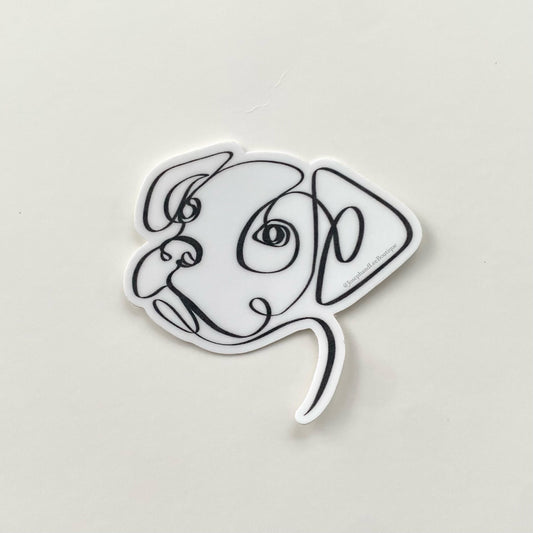 One Line Puppy Sticker